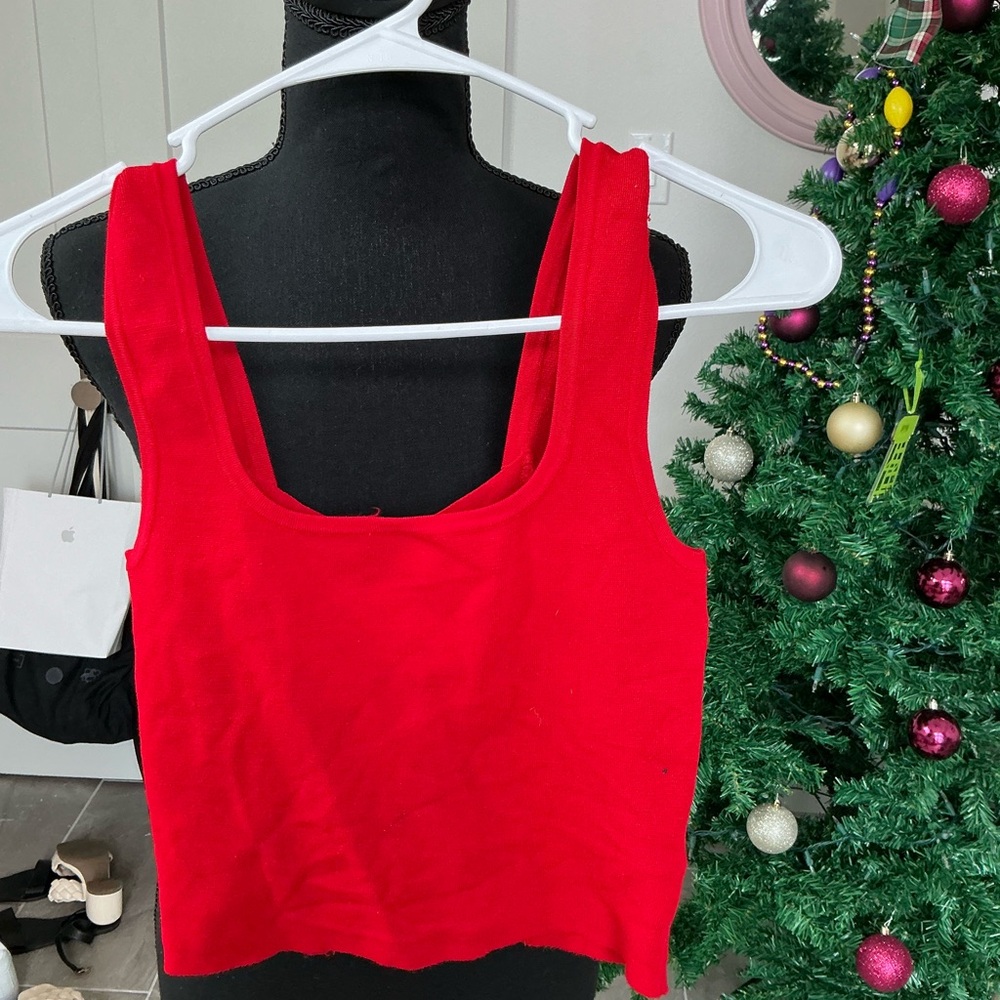 Red Sleeveless Women's Top